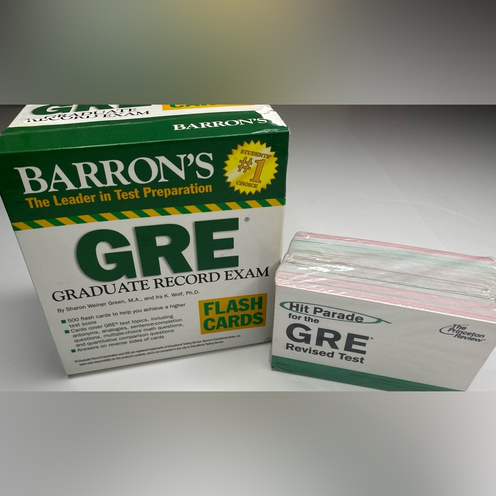 GRE Barron’s Flash Cards and Hit Parade GRE Revised Test By Princeton Reviews